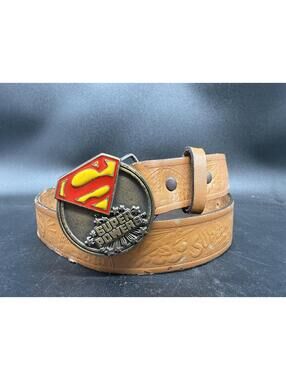 Superman Belt & Buckle Lee Jeans Leather 28-30”